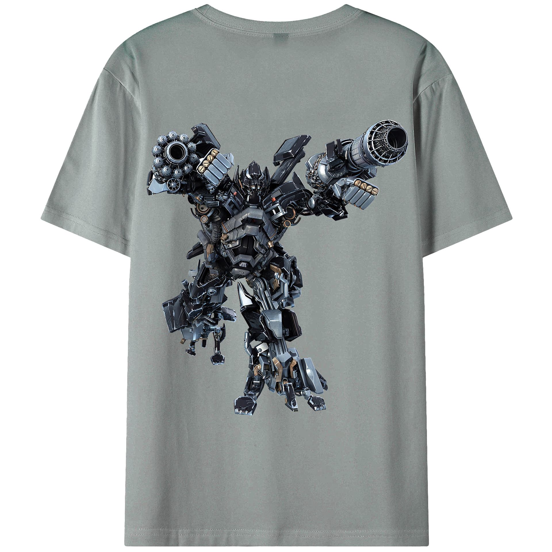 （画像用） Transformers トランスフォーマー 綿100％ メンズ半袖Tシャツ（バックプリント） 通気性